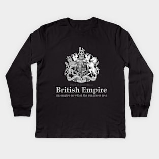 British Empire - black and white coat of arms Kids Long Sleeve T-Shirt